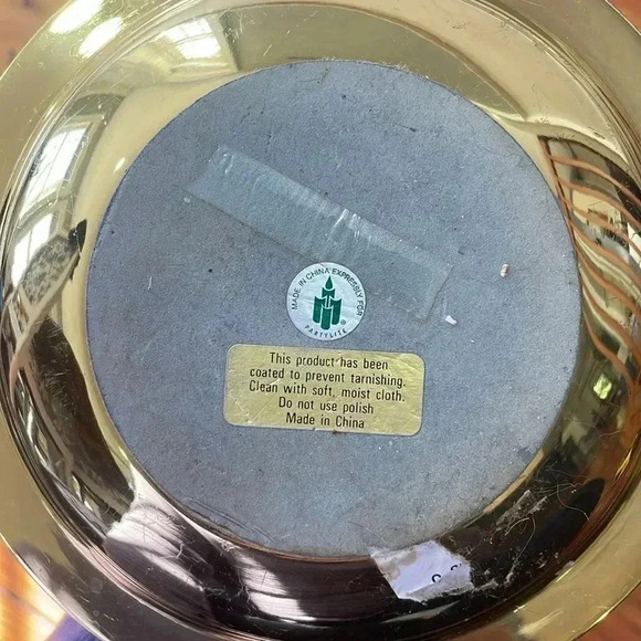 Partylite Two Pieces Winchester Candle Holder Solid Gold Brass Lacquer Finish - Picture 5 of 7